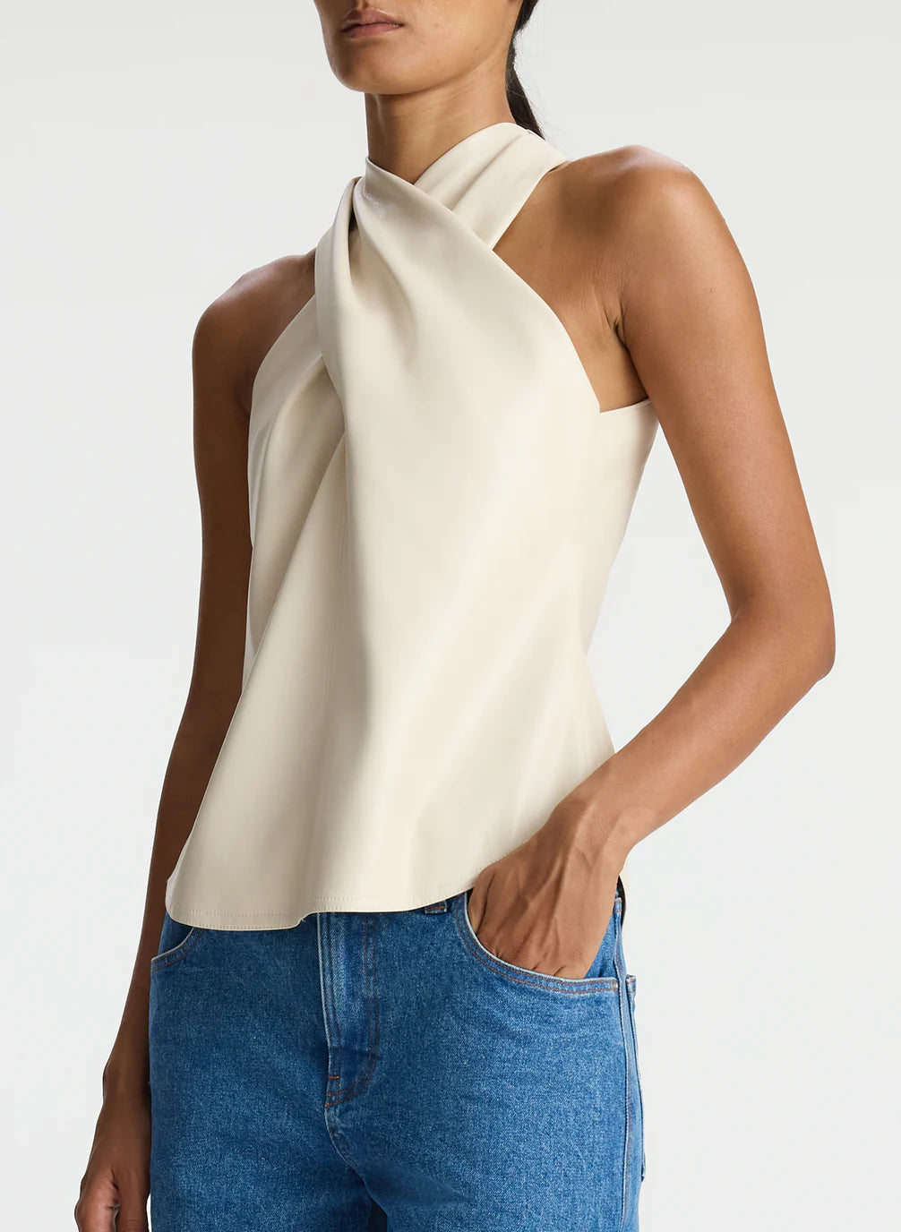 ALC - Quinn Vegan Leather Halter Top - Mirage