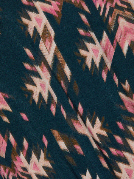 L'AGENCE - Ressi Fitted Tee - Charcoal Multi Ganado Print