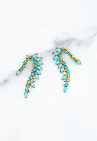 Elizabeth Cole - Solana Earrings - Blue