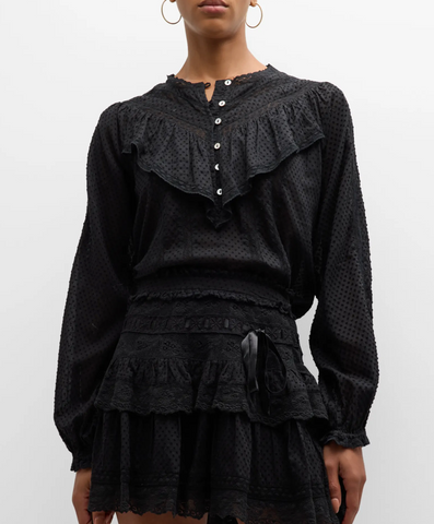 LoveShackFancy - Gideon Blouse - Black