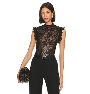 L'AGENCE - Kaila Lace Top - Black
