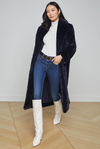 L'AGENCE - Lizbeth Faux Fur Jacket - Midnight