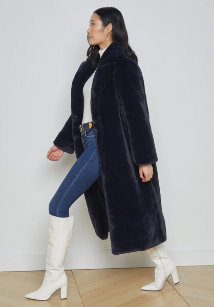 L'AGENCE - Lizbeth Faux Fur Jacket - Midnight