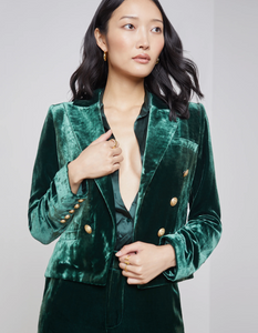 L'AGENCE - Brooke Double Breasted Blazer - Forest Green