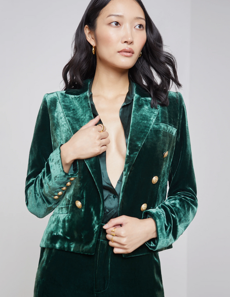 L'AGENCE - Brooke Double Breasted Blazer - Forest Green