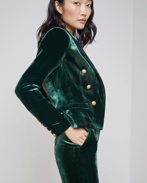 L'AGENCE - Brooke Double Breasted Blazer - Forest Green