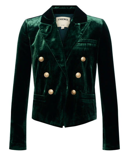 L'AGENCE - Brooke Double Breasted Blazer - Forest Green
