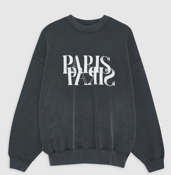ANINE BING - Jaci Paris Sweatshirt - Washed Black