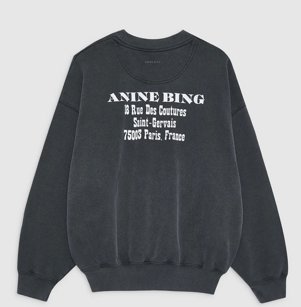 ANINE BING - Jaci Paris Sweatshirt - Washed Black