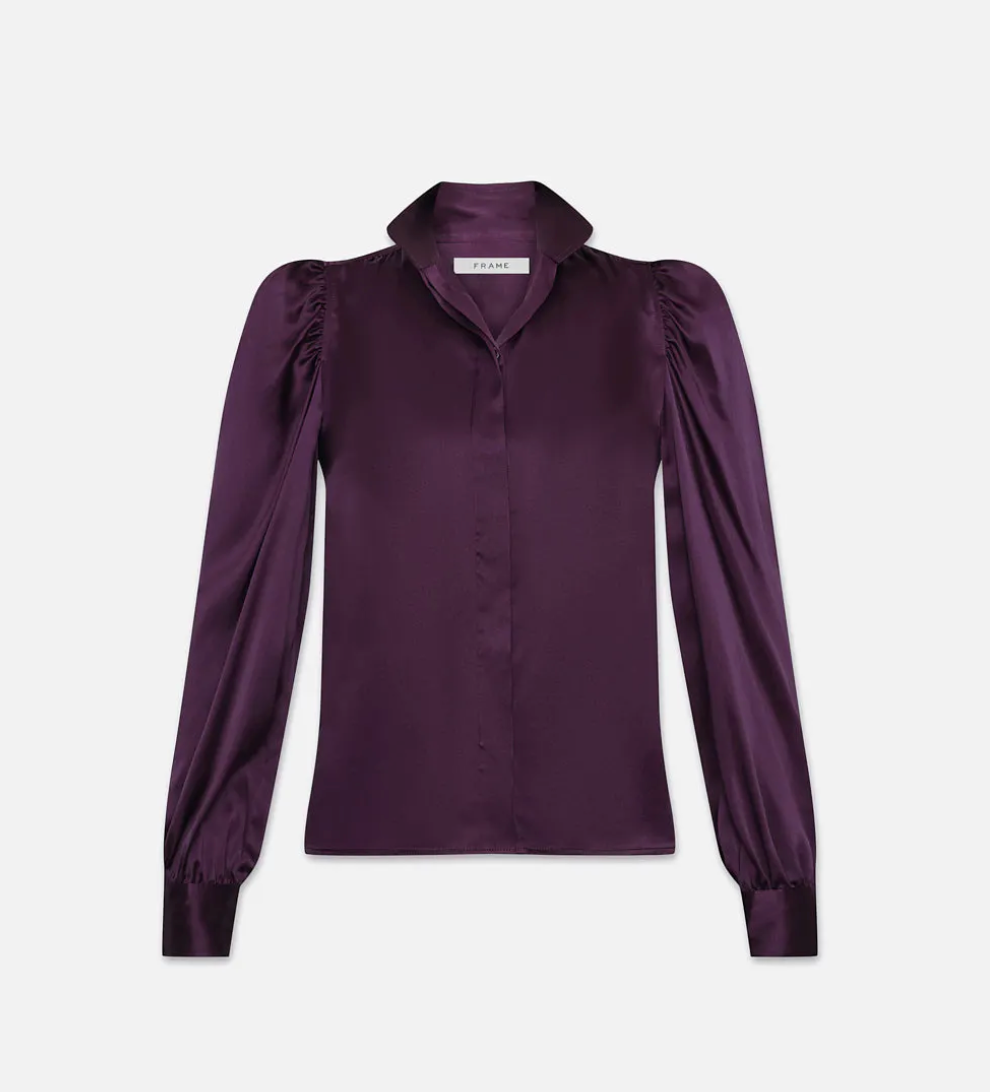FRAME - Gillian Long Sleeve Top - Plum