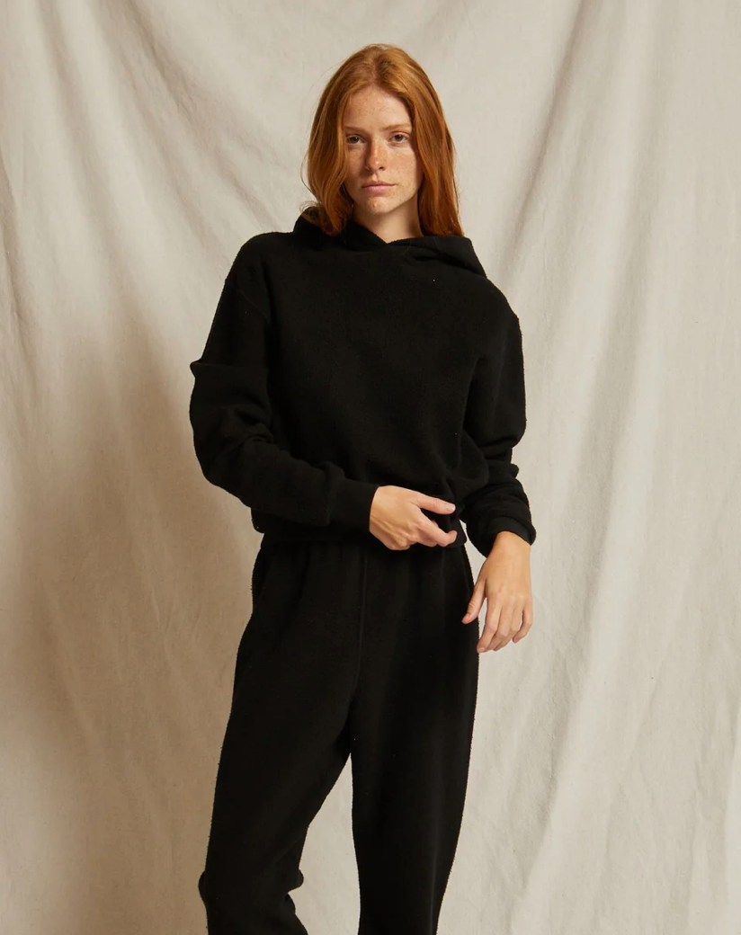 Perfect White Tee - Reese Hoodie - True Black