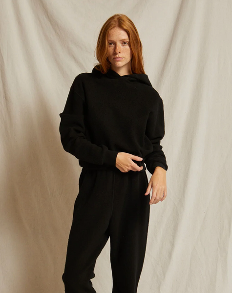 Perfect White Tee - Reese Hoodie - True Black
