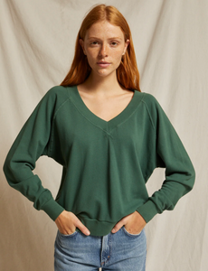 Perfect White Tee - Sinead V-Neck Sweatshirt - Evergreen