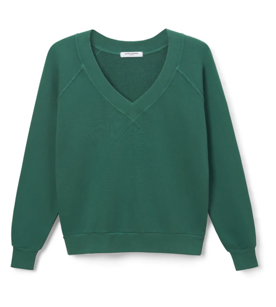 Perfect White Tee - Sinead V-Neck Sweatshirt - Evergreen