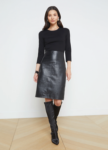 L'AGENCE - Franci Leather Dress - Black