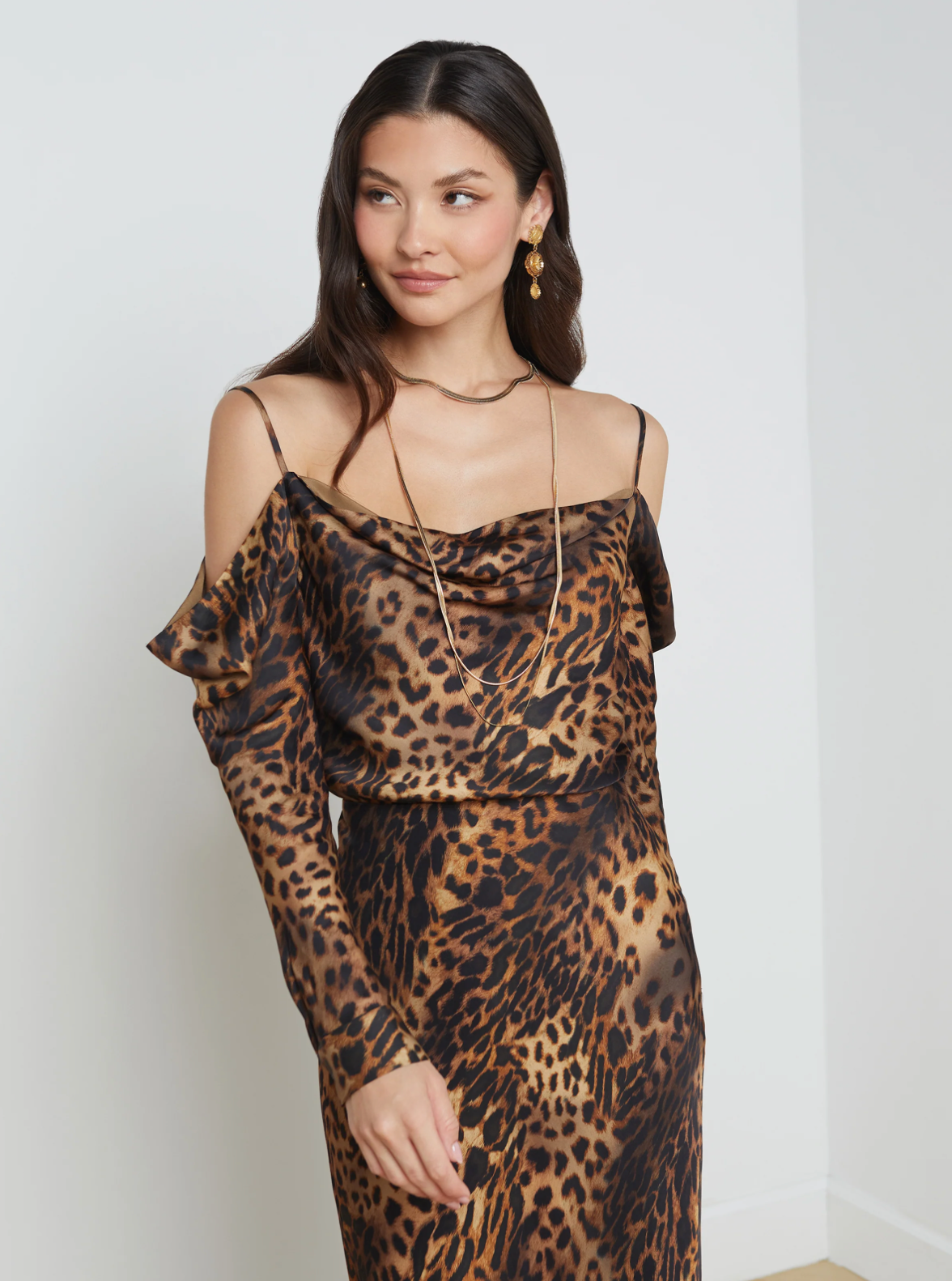 L'AGENCE - Zion Blouse - Brown Multi Oil Leopard