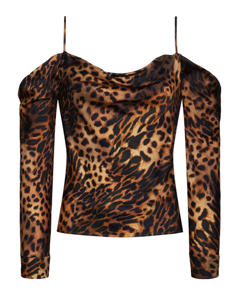 L'AGENCE - Zion Blouse - Brown Multi Oil Leopard