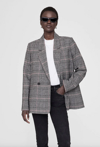 ANINE BING - Madeleine Blazer - Grey/Red Plaid
