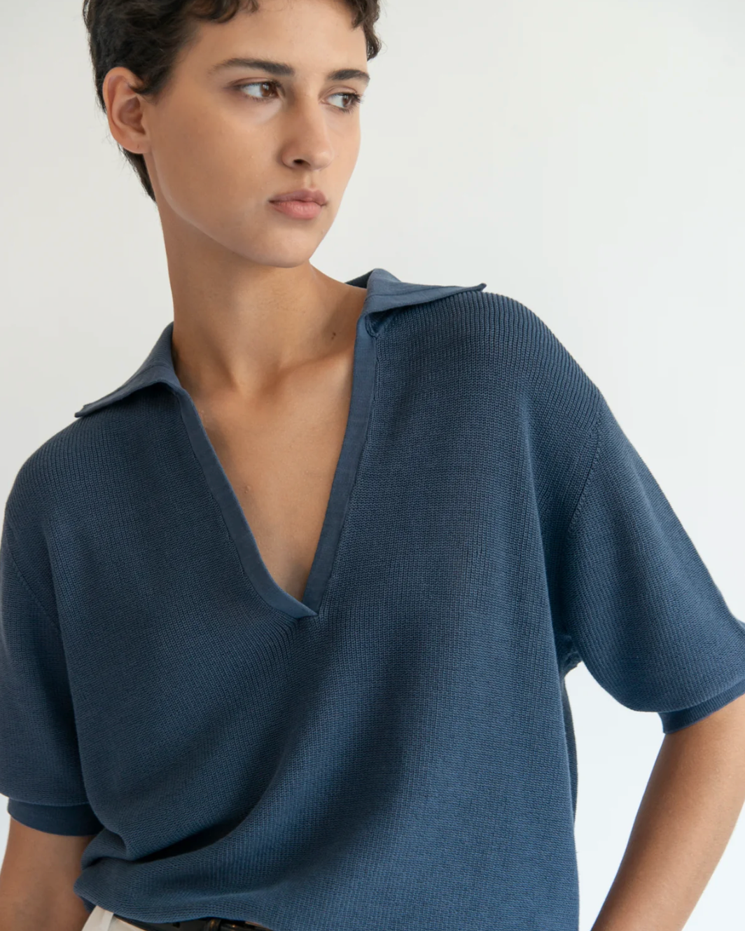 DEMYLEE - Alexa Pima Cotton Top - Slate Blue