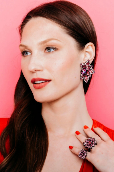 Elizabeth Cole - Blossom Earrings - Pink