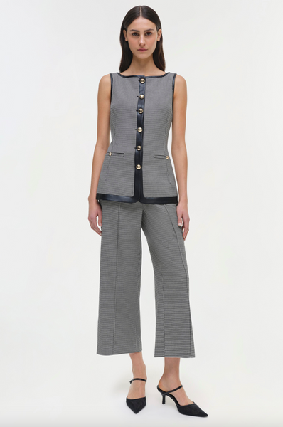 SIMKHAI - Cressida Button Top - Black/White