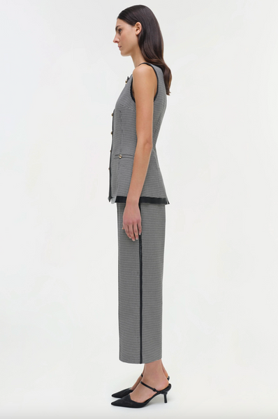 SIMKHAI - Cressida Button Top - Black/White