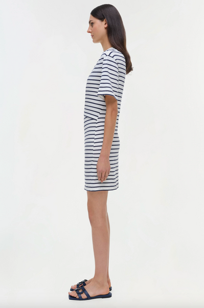 SIMKHAI - Zeus Draped Dress - Mixed Stripe
