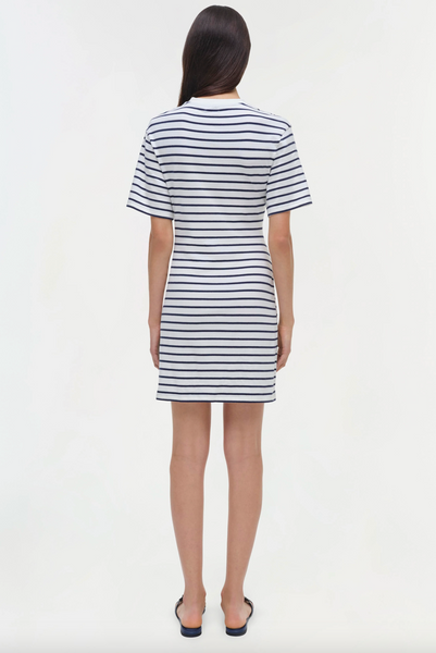 SIMKHAI - Zeus Draped Dress - Mixed Stripe