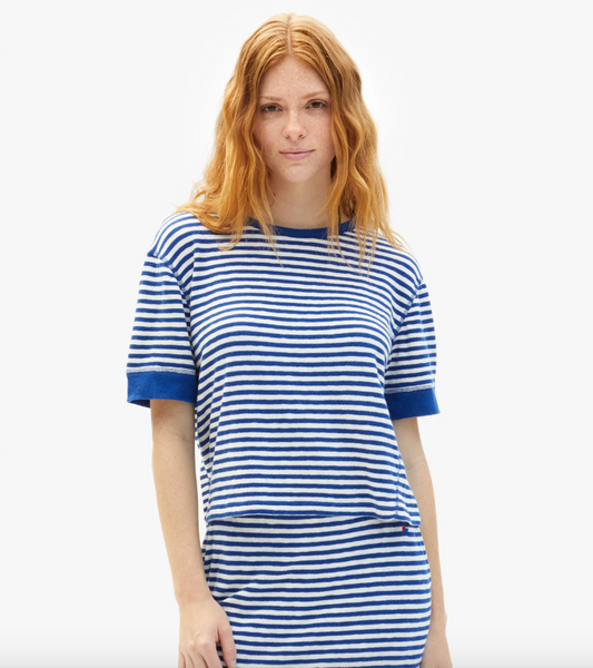 Clare V. - Le Bateau Tee - Cobalt/Cream Stripe