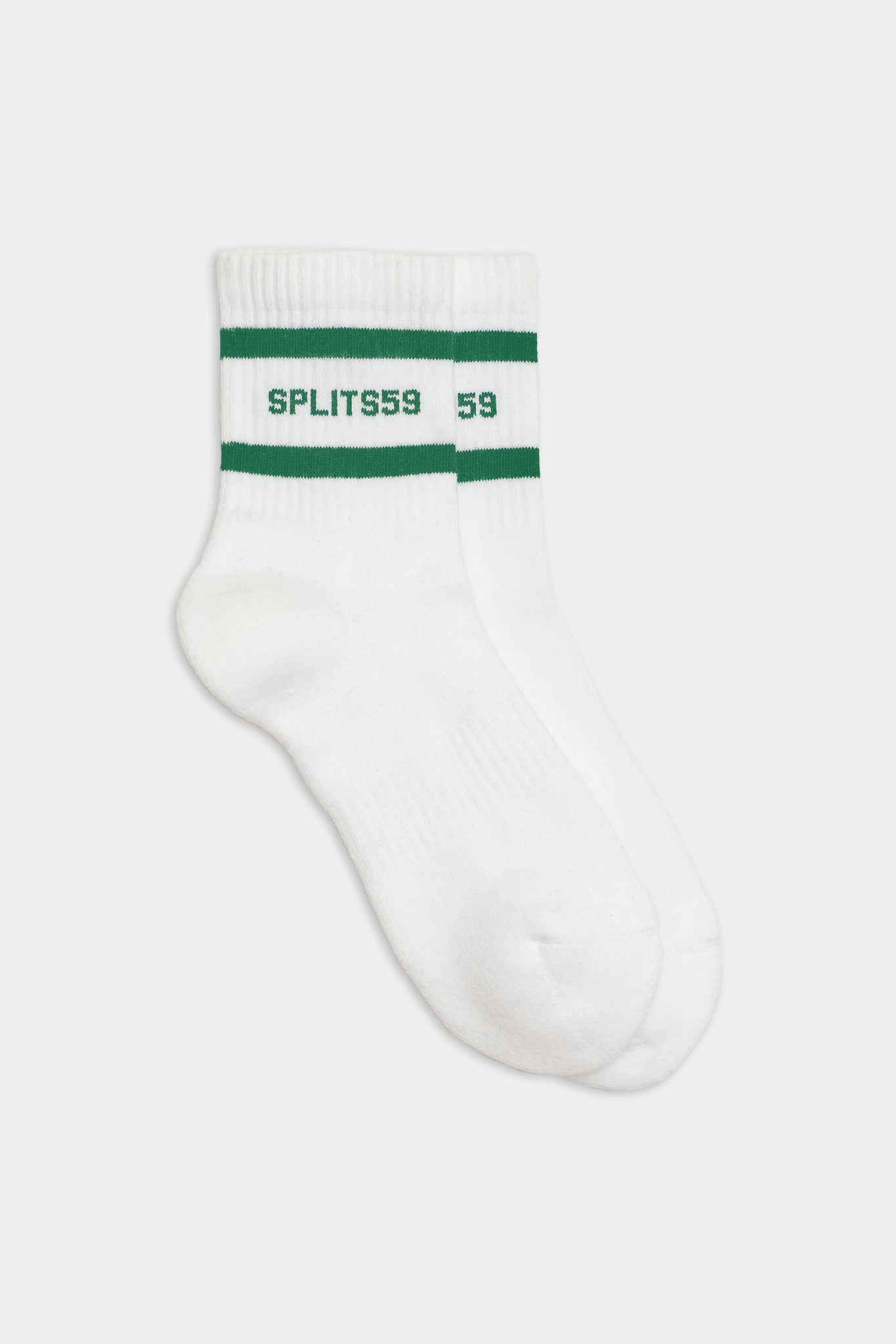 SPLITS59 - Logo Stripe Quarter Socks - White/Arugula