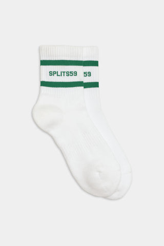 SPLITS59 - Logo Stripe Quarter Socks - White/Arugula