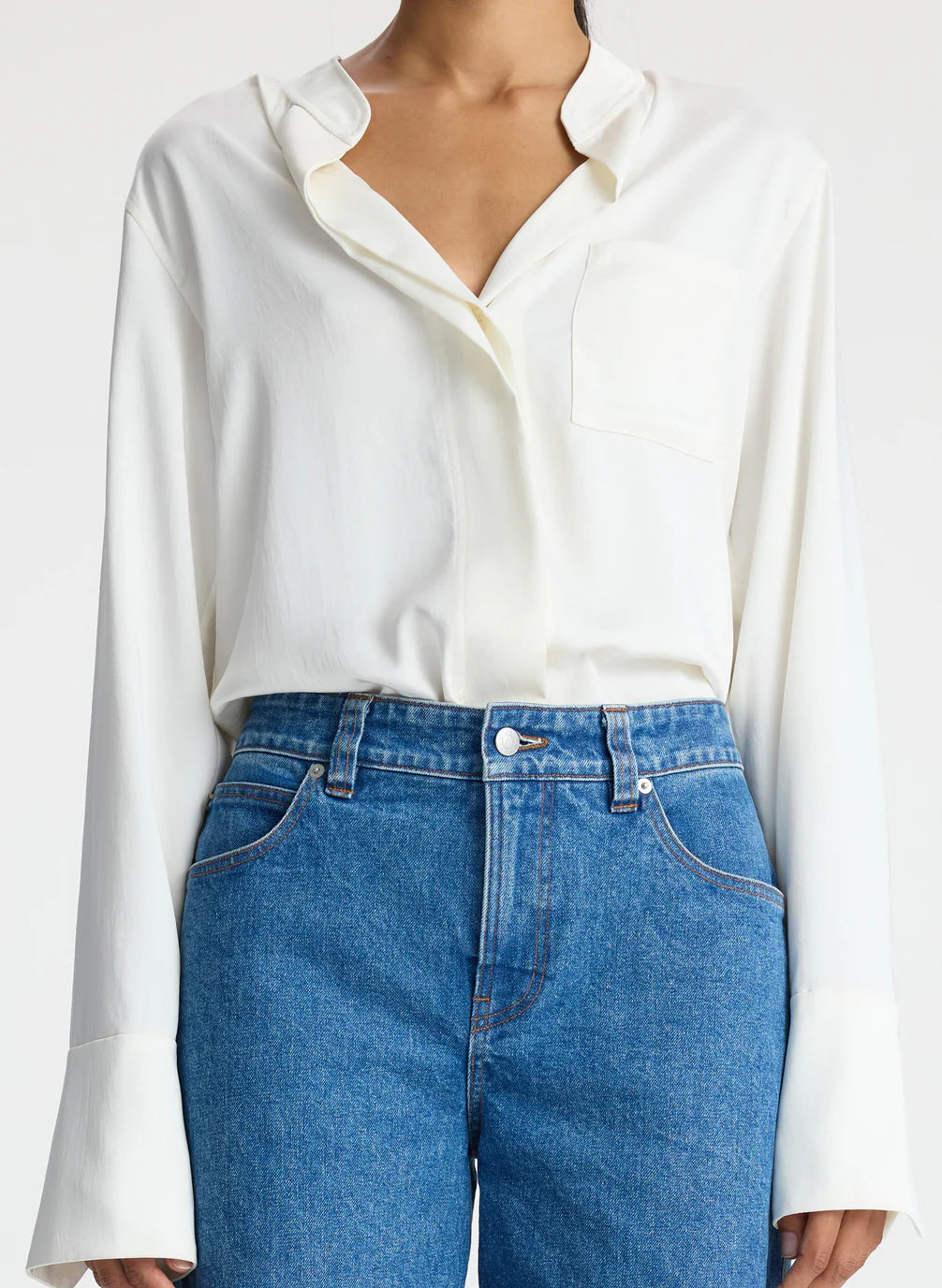 ALC - Wynn Satin Top - Whisper White