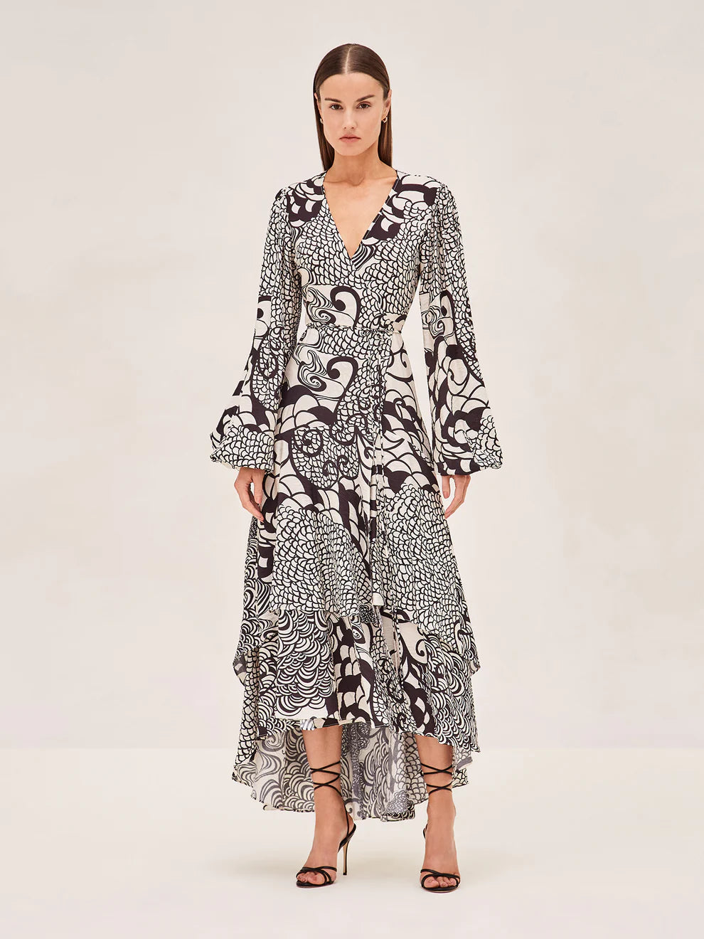 Alexis - Zarela Dress - Black/Cream Print