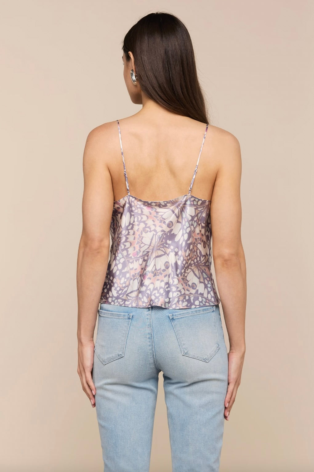 Calista Cowl Neck Cami - Multi Small Butterfly