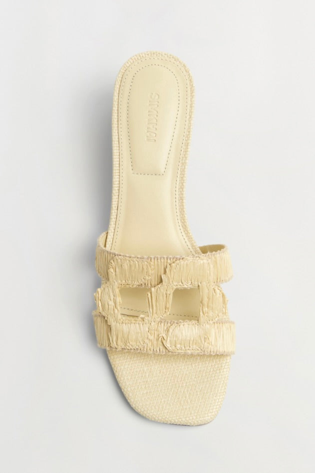 Simkhai Monogram Raffia Block Heel
