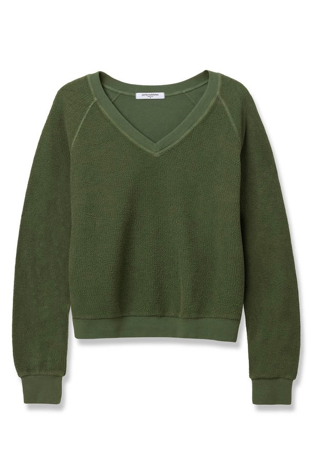Zuri Reverse Fleece Sweatshirt - Fern Green