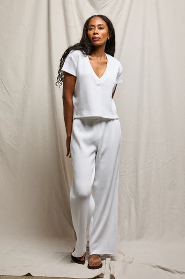 Jada Waffle V-Neck Tee