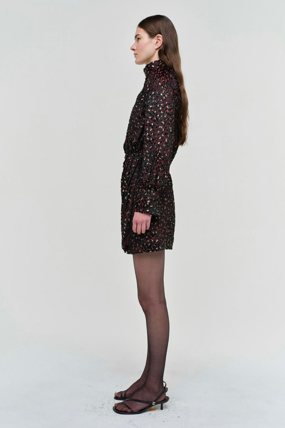 Daphne Draped Mock Neck Mini Dress