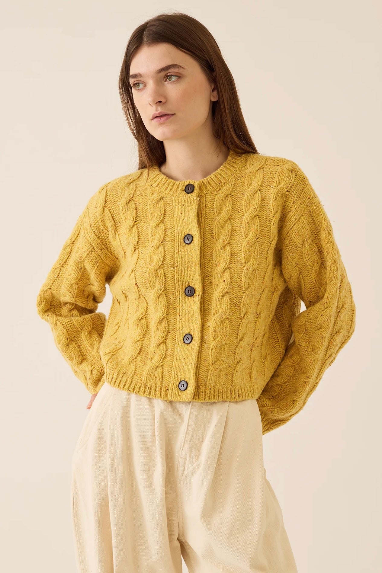 Kinsley Speckled Wool Cardigan