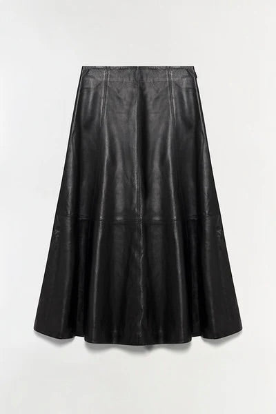 Ryma Leather Midi Skirt