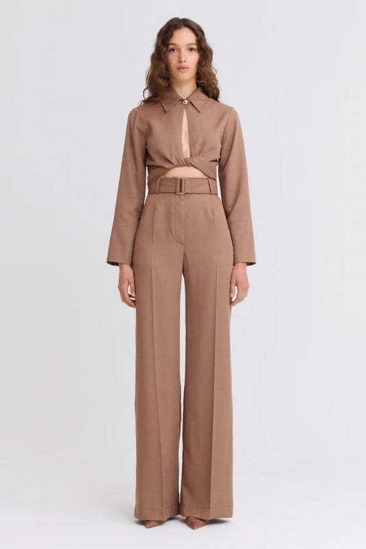 Belted Wide Leg Trouser