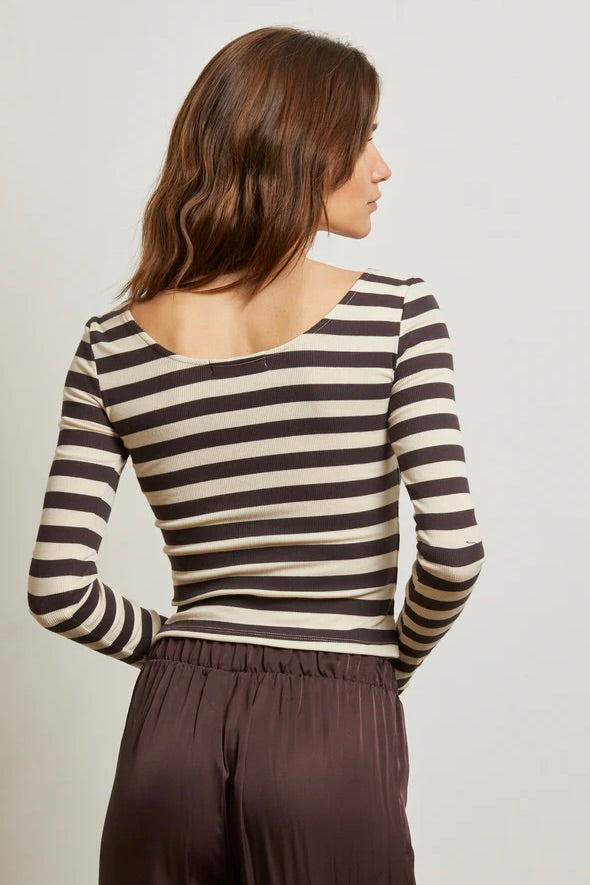 Anya Striped Scoop Neck Top
