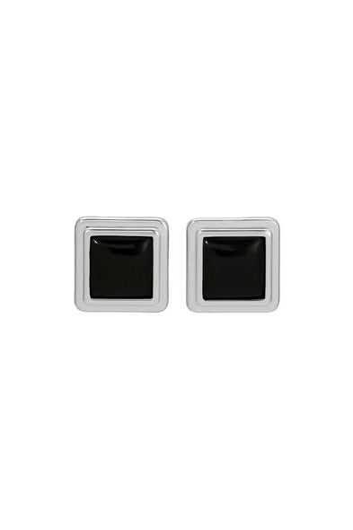 Archer Earrings - Silver/Black