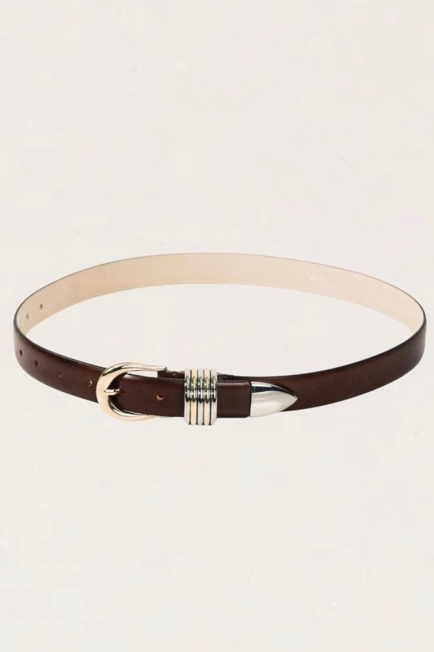Hollyhock Mixed Metal Marrone Belt