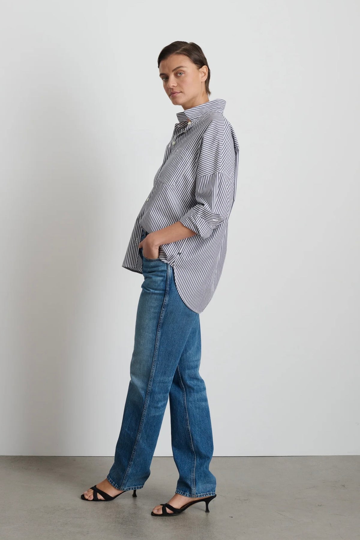 Jo Shirt in Striped Cotton Poplin