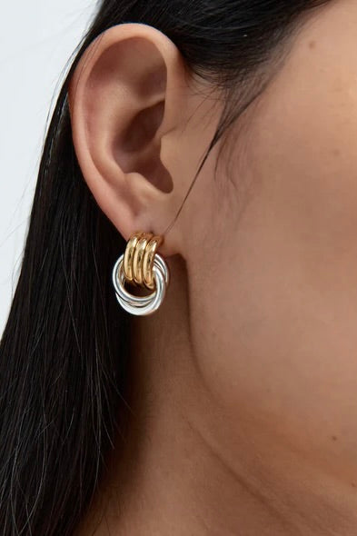 Baby Knot Earrings - Mixed Metal