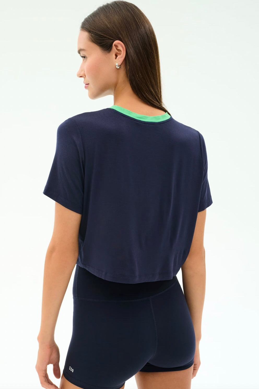 Djuna Crop Ringer - Indigo/Spearmint