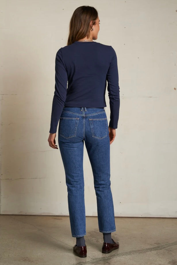 Jamie Long Sleeve Crew - Navy