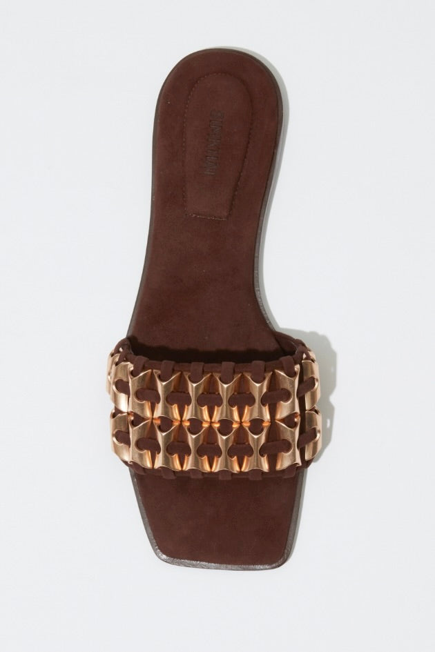 Faye Beaded Suede Flat Slide