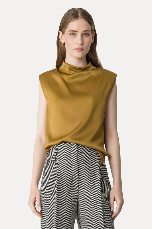 Envers Satin Funnel Neck Top